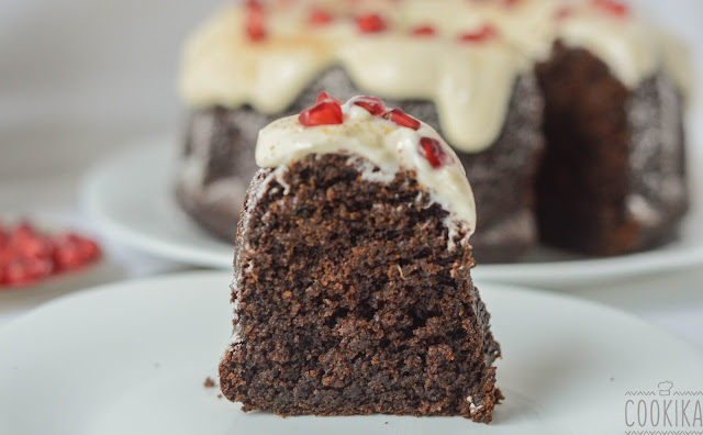 carob cake with ginger, spices and cream cheese gingerbread frosting