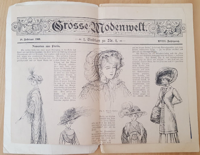 vintage sewing pattern magazine schnittmuster retro cut sewing pattern schicht kalender 1909 1900, jahrhundertwende Brautschatz