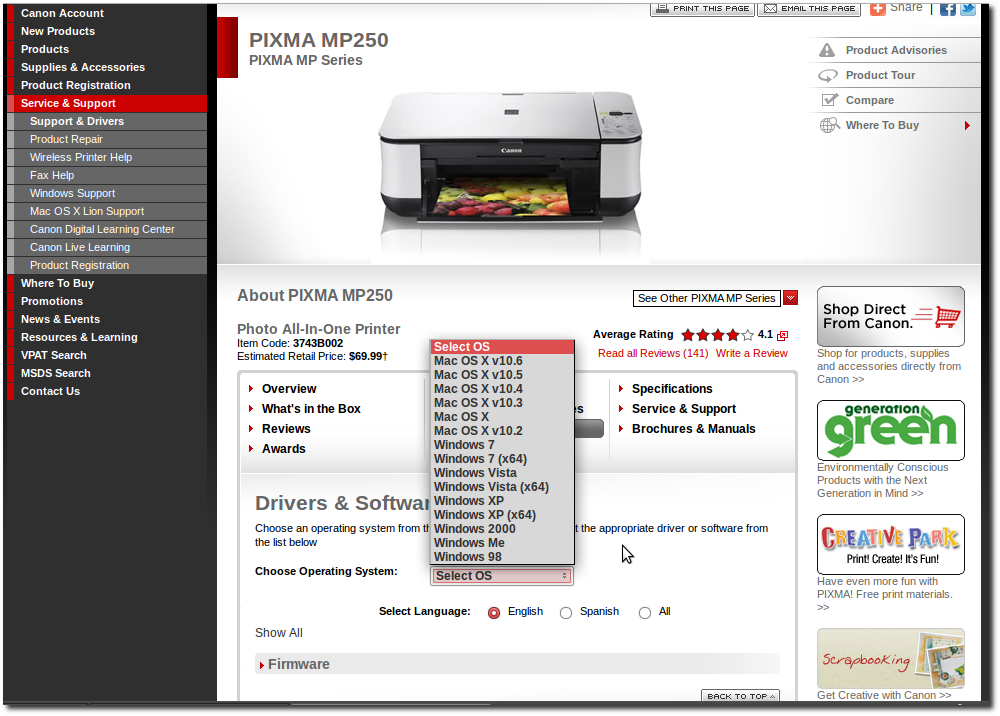I Allow You Download: CANON MP250 PRINTER DRIVER DOWNLOAD