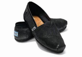 Glitter Toms Shoes on Toms Shoes In Black Glitter