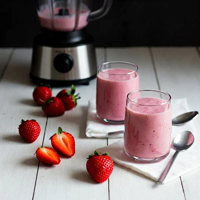 Creamy Strawberry Smoothie for Diabete diet plan breakfast