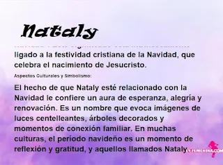 ▷ Significado del nombre Nataly