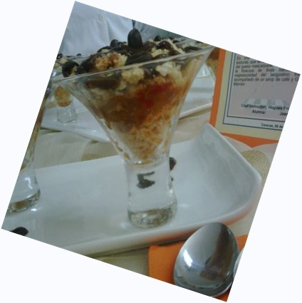 tiramisu tropical en close up