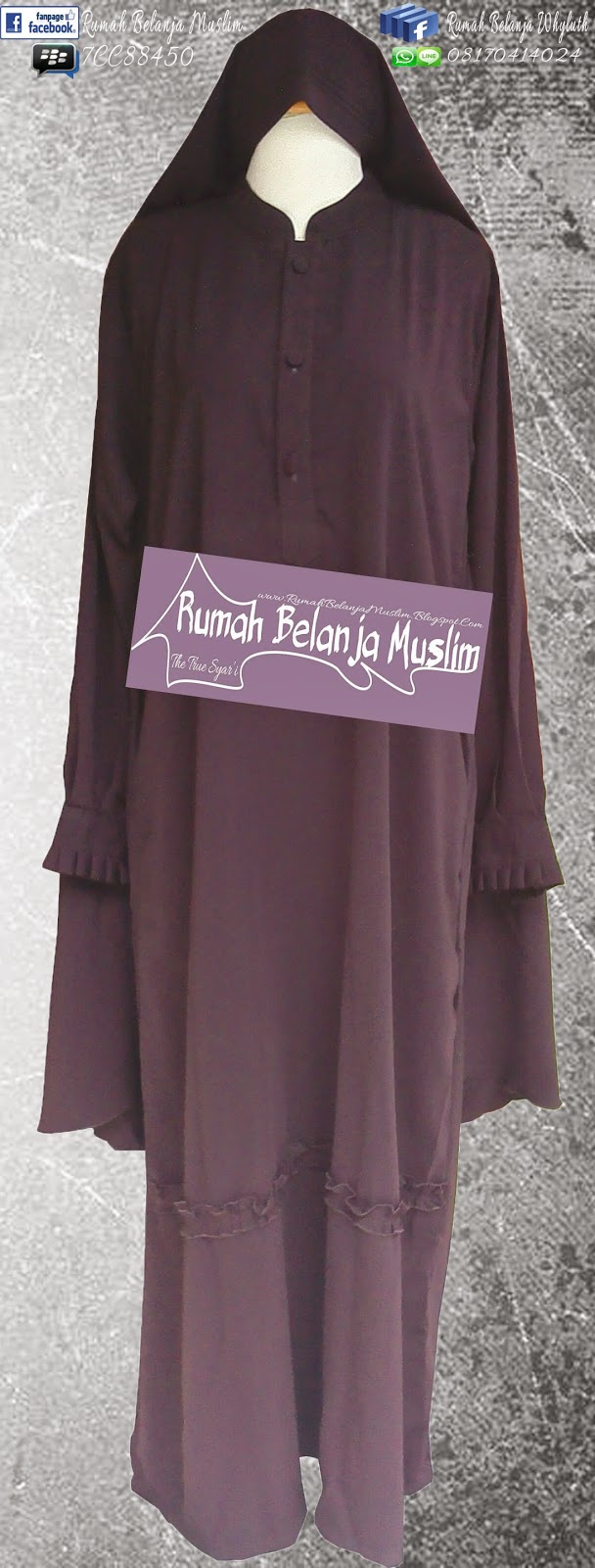 Set Gamis Syar i Coklat Kopi