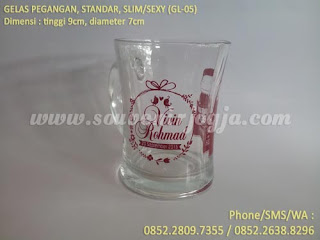 Souvenir Gelas Sablon Lengan Slim