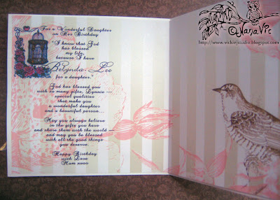 Digital Stamp Bird Cage Roses inside card