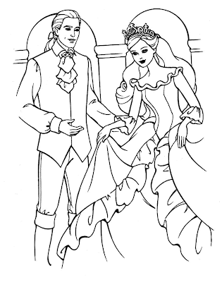 coloring pages for girls barbie. Ken and Barbie Coloring Pages