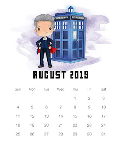 Calendario 2019 de Dr. Who para Imprimir Gratis. 