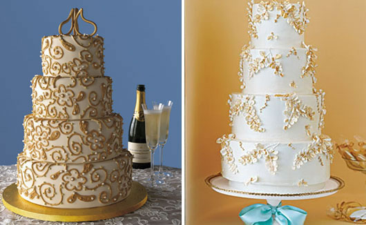 gold wedding cake stands