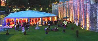 Party tent in a large garden
