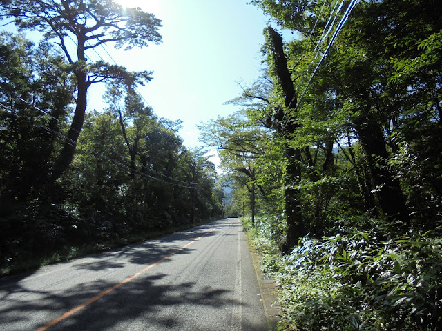 158号道路大山口停車場大山線を昇ります