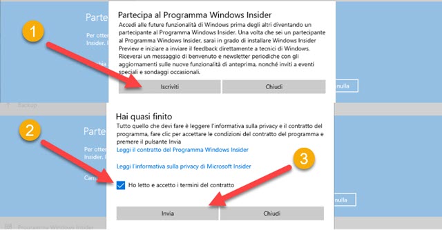 registrazione al programma windows insider