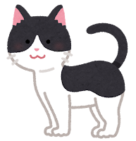 猫の模様のイラスト（黒白）