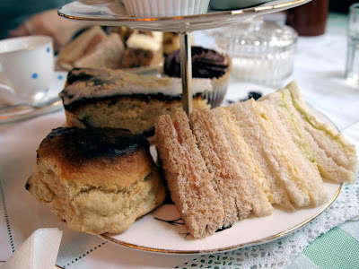 Soho's Secret Tearoom London scone and sandwiches