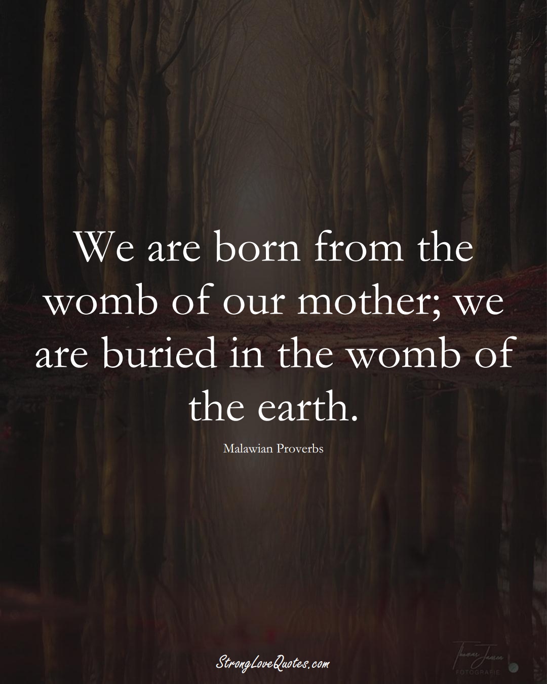We are born from the womb of our mother; we are buried in the womb of the earth. (Malawian Sayings);  #AfricanSayings