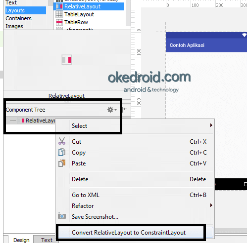 Convert to ConstraintLayout Android Studio