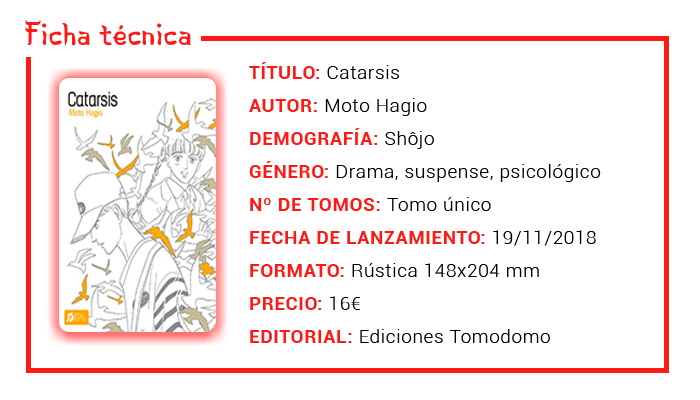 Review manga - Catarsis - Moto Hagio - Ediciones Tomodomo - ficha técnica