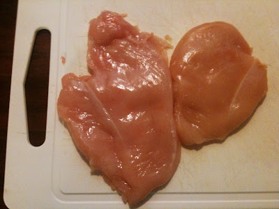 flattened chicken breasts