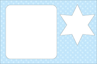 Light Blue with Polka Dots Free Printable Invitations, Labels or Cards.