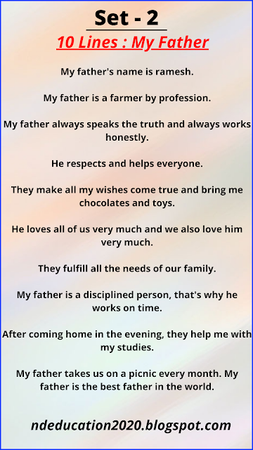 My Father Essay 10 Lines In English