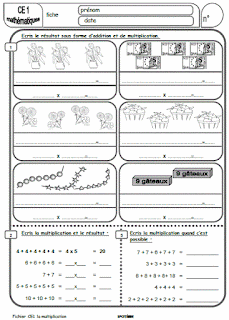 Exercices de multiplication CE1