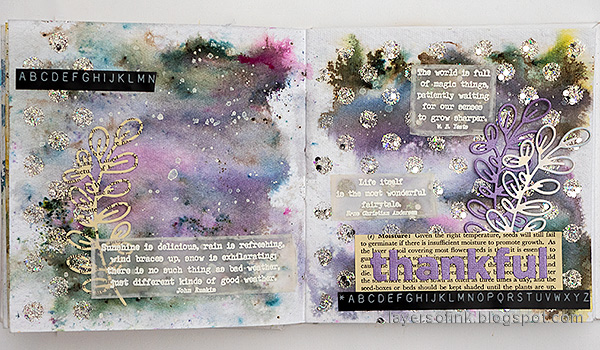 Layers of ink - Grey Weather Art Journal Page Tutorial by Anna-Karin Evaldsson. Paper Artsy Infusions background.