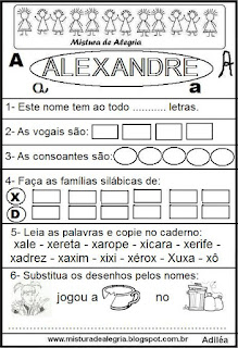 Brincando com o nome Alexandre