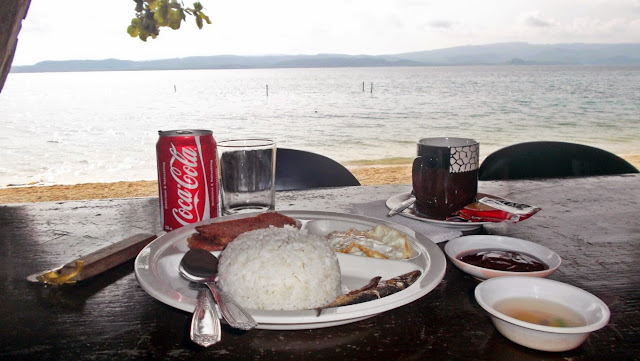 breakfast set at Haven of Fun Resort in San Antonio, Dalupiri Island, Northern Samar