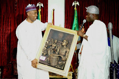 Saraki hosts Ooni of Ife Oba Adeyeye Ogunwusi