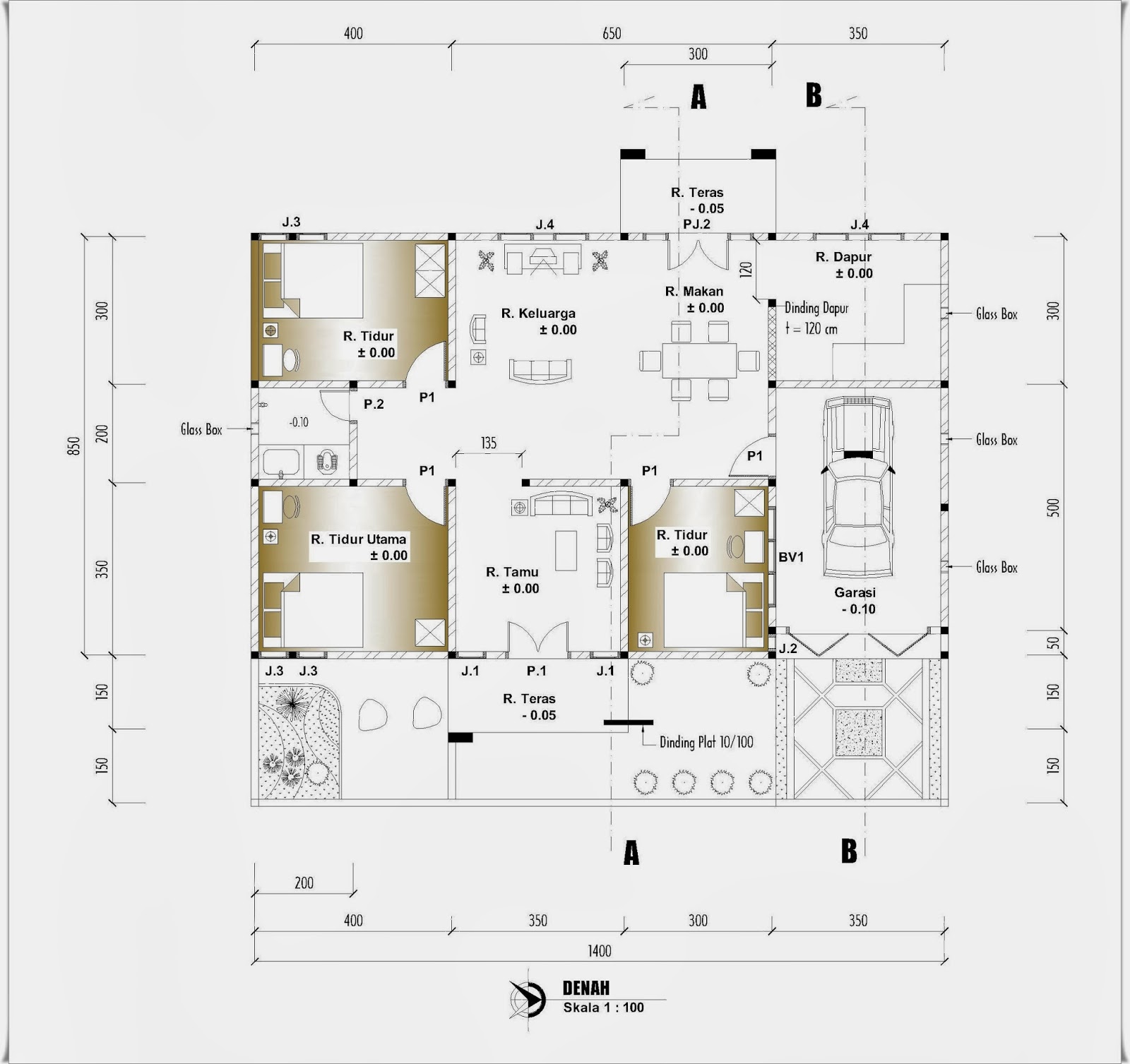 Denah Rumah Ukuran 14 M X 85 M Home Design And Ideas