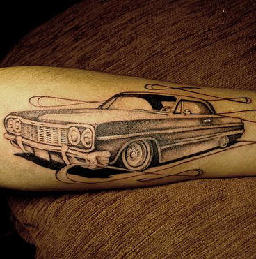 Black White Car Tattoo