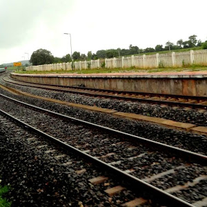 Train crossing Dhadwad railway station