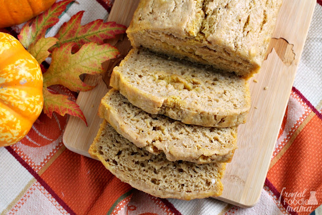 This savory Spiced Pumpkin Ale Bread has just a touch of sweetness & a spiced flavor that is reminiscent of pumpkin pie.