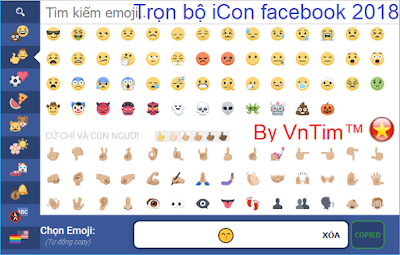 Hướng dẫn dùng danh sách tổng hợp 1069 icon Facebook chat mới nhất 2018