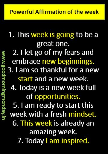 Image of Best 7  Powerful [ Positive Affirmations for the week ]