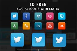 Download 10 Icon Sosial Media Dengan Status Normal, Hover dan Klik