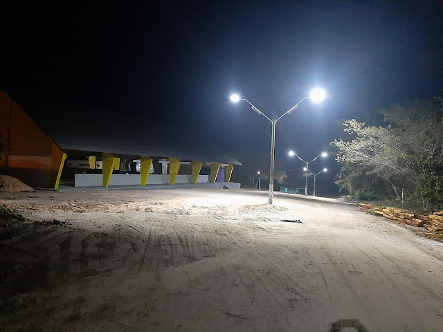 Prefeitura de Santana do Maranhão implanta iluminação a LED na rua do ginásio esportivo do Bairro São José