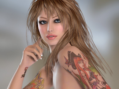 Back 3D Tattoo Backgrounds Wallpaper 1024x768