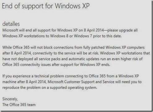 end of Windows XP
