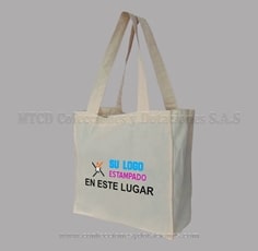 Bolsa cuadrada enlona cruda