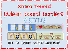 writing themed bulletin board border