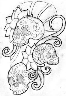 sugar skull, tattoo, tattoos