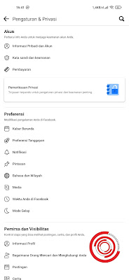 Kalian buka Pengaturan dan Privasi Facebook lalu gulir kebawah