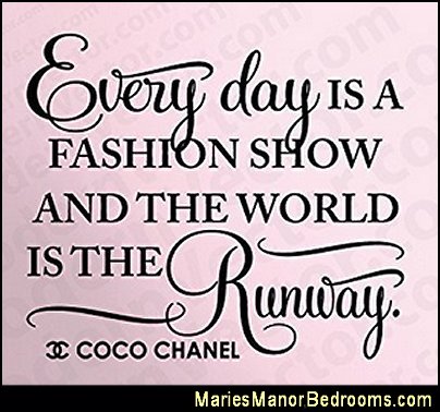 Coco Chanel Fashion Runway Quote Wall Decal fashion art prints, Fashion Wall Art