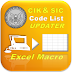 SEC CIK & SIC Code UPDATING MS Excel Macro
