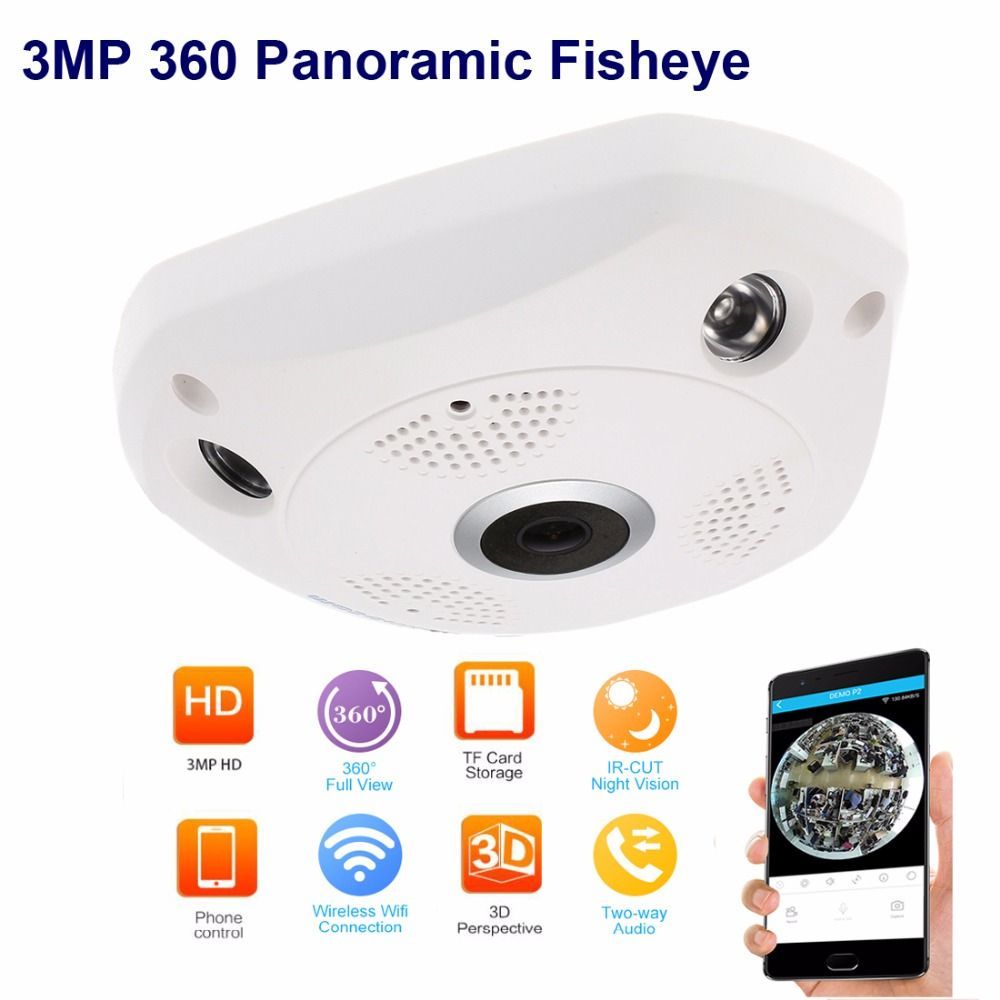 3mp Panoramic Wifi Camera Hd Vr Cam 360 Degrees