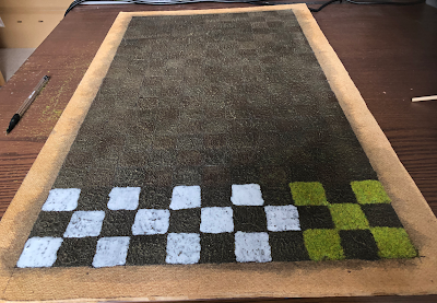 Blood Bowl Sevens Pitch grid static grass application WIP