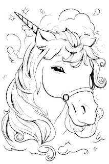 unicorn horse coloring page