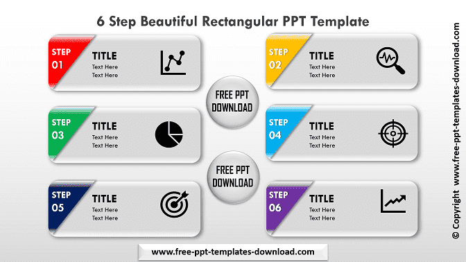 6 Step Beautiful Rectangular PPT Template Download
