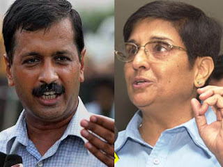 Arvind Kejriwal Kiran Bedi image for Bright Sparks blog of Sandeep Manudhane